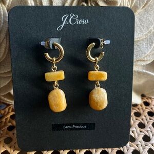 J. Crew Gold and Brown Semi-Precious Earrings